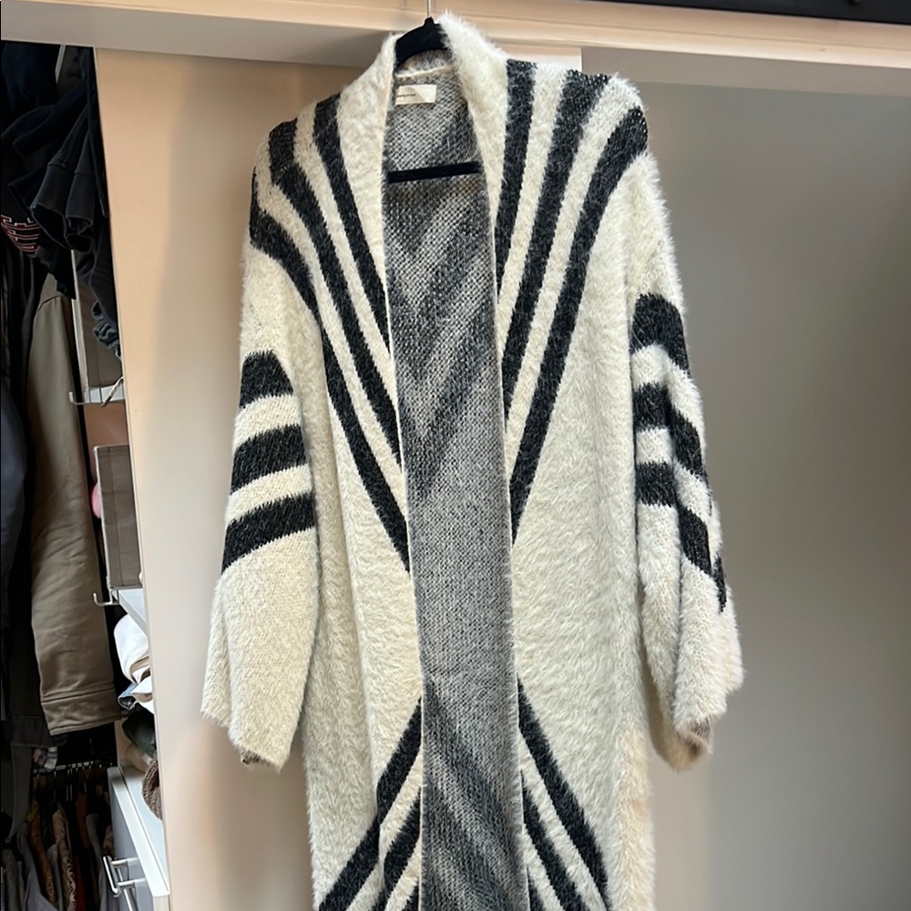 Anthropology Black and White Striped Women's long cardigan